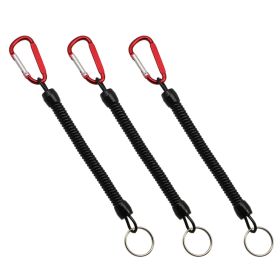 Climbing Button Carabiner Anti-Lost Spring Rope Outdoor Mountaineering Lost Rope Lure Fishing Gear Fishing Accessories Fishing R - Red three loading