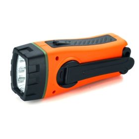 Hand Crank FM Radio Solar Portable Power Bank Charger LED FlashLight Outdoor Tool Camping Survival Flashlight Power Bank 3XUE - Orange