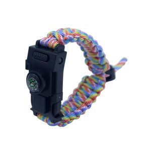 Outdoor Umbrella Rope Knife Camping Bracelet For Survival - Rainbow