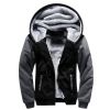 Mens Hoodies Fleece Hooded Sweatershirt Winter Warm Thick Coat Jackets - Gray - M