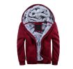 Mens Hoodies Fleece Hooded Sweatershirt Winter Warm Thick Coat Jackets - Red - S