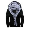 Mens Hoodies Fleece Hooded Sweatershirt Winter Warm Thick Coat Jackets - Black - 2XL