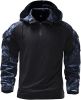 Men's Camouflage Army Tactical T-Shirts Military Shirts Long Sleeve Outdoor T-Shirts Athletic Hoodies - Black-L