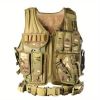 Tactical Vest for Men with Detachable Belt and Subcompact/Compact/Standard Holster for Pistol - Perfect for Airsoft and Military Training - CP