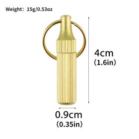 1pc Mini Brass Capsule Knife; Stainless Steel Portable Pocket Knife; Survival Knife With Keychain Pendant; Outdoor Fishing Accessories - 1pc