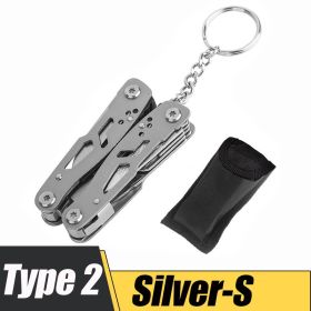 Multifunction Stainless Steel Multi-tool Pocket Knife Pliers Folding Pliers Mini Portable Folding Pliers Folding Blade Knife - Silver-S