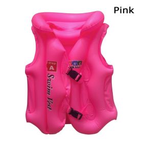 1pc Inflatable Floating Life Vest; Life Jacket For Swimming Pool Beach Kids Children - Pink