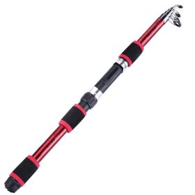 Sougayilang Travel Telescopic Fishing Rod Glass Fiber Fishing Pole - Red