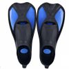 1 Pair Kids Lightweight Professional Short Full Foot Fins; Adjustable And Flexible Fins For Diving Training - Black Blue 35-36