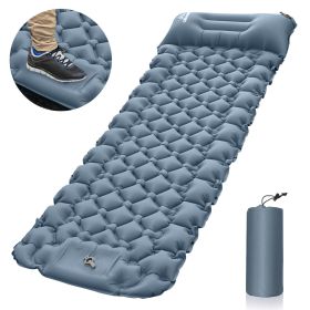 Outdoor inflatable pad foot pedal light portable outdoor camping inflatable mattress lunch break sleeping pad tent inflatable pad - gray