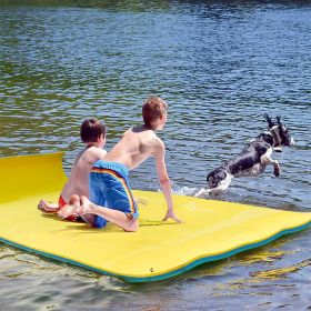 Floating Water Mat 3-Layer Float Portable Tear-Resistant Water Activities Mat for Pool, Lake, Oceans Outdoor Water Activities - 12 x 6 ft