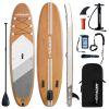 Inflatable Stand Up Paddle Board 11'/10'6" Premium SUP W Accessories - Wood