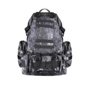 56L Military Tactical Backpack Rucksacks Army Assault Pack Combat Backpack Pouch - Black Pythons Grain