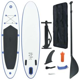 Stand Up Paddle Board Set SUP Surfboard Inflatable Blue and White - Blue