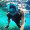 Full Face Snorkel Mask with Optional HD 1080P Action Sports Camera - Mask Only - Turquoise