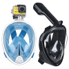 Full Face Snorkel Mask with Optional HD 1080P Action Sports Camera - Mask Only - Blue