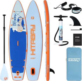 Inflatable Stand Up Paddle Board for Adults & Youth;  Blow Up Paddleboards with SUP Accessories; Yoga Board;  iSUP Board;  Double Action Pump - 11'