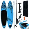 Inflatable Stand Up Paddleboard Set 126"x29.9"x5.9" Blue - Blue