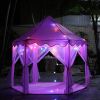 Outdoor Indoor Portable Folding Princess Castle Tent Kids Children Funny Play Fairy House Kids Play Tent(LED Star Lights) - Pink