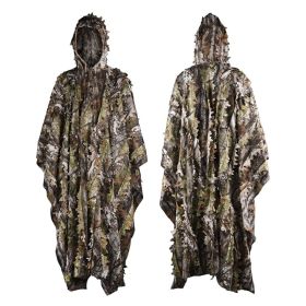 Kylebooker 3D Maple Leafy Hunting Camouflage Poncho Ghillie Suit Sniper Clothing Camo Cape Cloak - M/L