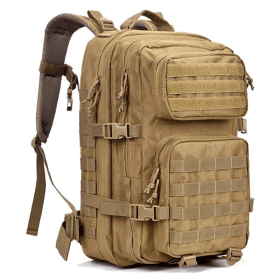 Military 3P Tactical 45L Backpack | Army 3 Day Assault Pack | Molle Bag Rucksack | Range Bag - Khaki