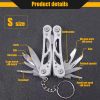 Multifunction Stainless Steel Multi-tool Pocket Knife Pliers Folding Pliers Mini Portable Folding Pliers Folding Blade Knife - Silver-S