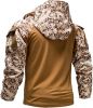 Men's Camouflage Army Tactical T-Shirts Military Shirts Long Sleeve Outdoor T-Shirts Athletic Hoodies - Brown-L