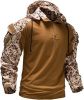 Men's Camouflage Army Tactical T-Shirts Military Shirts Long Sleeve Outdoor T-Shirts Athletic Hoodies - Brown-XL