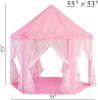 Outdoor Indoor Portable Folding Princess Castle Tent Kids Children Funny Play Fairy House Kids Play Tent(Warm LED Star Lights) - Pink