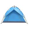 2-3 Person Double-Deck Tow-Door Hydraulic Automatic Tent Free Build Outdoor Tent Blue - as picture