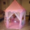 Outdoor Indoor Portable Folding Princess Castle Tent Kids Children Funny Play Fairy House Kids Play Tent(LED Star Lights) - Pink