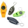 4 In 1 Emergency Survival Whistle With Compass Thermometer Magnifier For Hiking Camping Hunting Fishing - Green