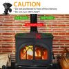 Heat Powered Stove Fan Aluminum Silent Eco Fan For Wood Log Burner Fireplace Warm Air Fan For Winter - Black