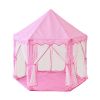 Outdoor Indoor Portable Folding Princess Castle Tent Kids Children Funny Play Fairy House Kids Play Tent(LED Star Lights) - Pink