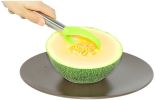 3 in 1 Melon Baller Scoop + Fruit Peeler + Carving Knife for Fruits Ice Cream Cookie Dough Butter Stainless Steel Kitchen Gadget Tool - green