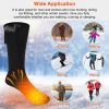 Unisex Electric Heated Socks Rechargeable Battery Heated Socks Winter Warm Thermal Socks - Black