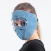 Windproof Face Warm Mask; Winter Ski Breathable Masks Fleece Face Shield Caps With HD Goggles Anti-fog Cycling Balaclava - Pink