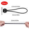 Bungee Ropes With Ball; 10pcs Black Bungee Ropes Set; Heavy Duty Tent Rubber Tensioner; Elastic Rope - 10pcs