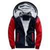 Mens Hoodies Fleece Hooded Sweatershirt Winter Warm Thick Coat Jackets - Black - 2XL