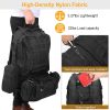 56L Military Tactical Backpack Rucksacks Army Assault Pack Combat Backpack Pouch - Black Pythons Grain