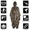 Kylebooker 3D Maple Leafy Hunting Camouflage Poncho Ghillie Suit Sniper Clothing Camo Cape Cloak - M/L