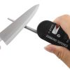 1pc Portable Tungsten Ceramic Carbide Knife Pocket Sharpener Pocket Diamond Tool For Outdoor Camping Hiking - Black