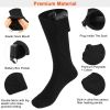 Unisex Electric Heated Socks Rechargeable Battery Heated Socks Winter Warm Thermal Socks - Black