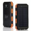 10000mah Portable Solar Mobile Power Charger Waterproof Solar Mobile Power Panel Charging Bank With Built-in Compass And Hook - Blue