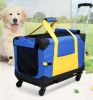 Pet Rolling Carrier With Wheels Pet Travel Carrier Transport - Blue - Pet entertainment