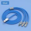 3.3ft 120W 3-In-1 Multi Fast Charging Nylon Braided Cable; USB Charger Cord With 3 Different Ports (Type C/Micro/Lightning) - 3.3ft/blue