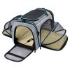 Pet Carrier Expandable Foldable Soft Dog Bag Backpack 5 Open Doors Reflective Tapes Pet Travel Bag Carrier for Cats - Orange