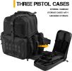 Tactical Range Backpack Bag, VOTAGOO Range Activity Bag For Handgun And Ammo, 3 Pistol Carrying Case For Hunting Shooting - Black