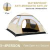 4 Person Camping Tent Lightweight Outdoor Tent for Backpacking, Hiking, or Beach by Wakeman Outdoors - Beige