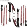 KORAMAN 1pair Collapsible Trekking Poles; 37-43" Adjustable Lightweight Quick-Lock Hiking Walking Sticks With Carrying Bags - Black